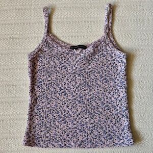 Brandy Melville Skylar Tank, Pink Purple Floral